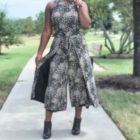 Joie Mairead D Caviar Cropped Wide-Leg Wrap Waist Palazzo Pant Jumpsuit - Sz 12 - Picture 1 of 16